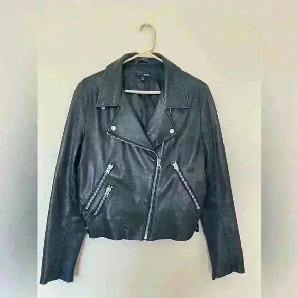 AQUA 100% real leather jacket M